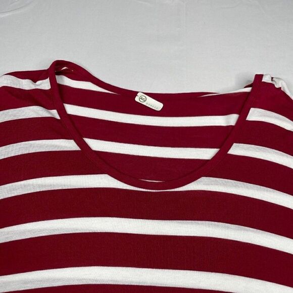 AG Adriano Goldschmied Oversized Red Striped Dolman Tee - Picture 3 of 8